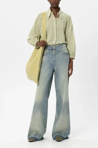 Luisa Cerano Bluzka koszulowa z woalu w paski