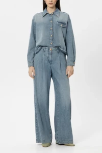 Luisa Cerano Dżinsowa koszula z surowym obszyciem