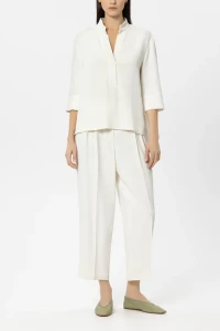 Luisa Cerano Bluzka tunika z półrękawkiem biała