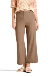 Spodnie Cambio California z lnem w jasnym brązie