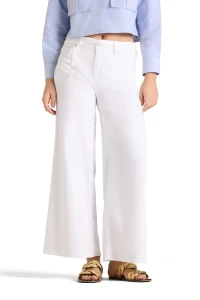 Cambio Spodnie Jeansowe Palazzo cropped białe